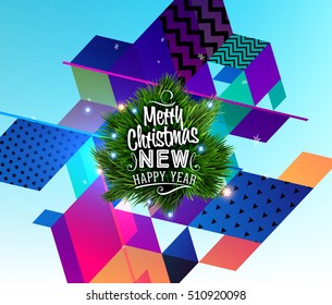Weihnachtsdesign und Elemente für Einladungen, Plakate, Flyer, Poster und Banner zum Neujahr 2017 - Vektorgrafik