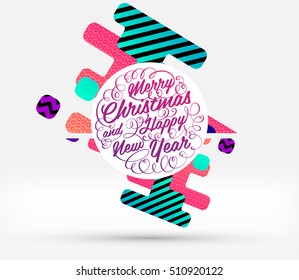 Christmas Design and Elements for Christmas and New Year 2017 Invitations, Placards, Flyers, Posters and Banners - Vector Illustration