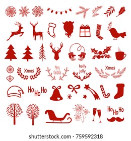 Christmas  Design Elements Set.  Vector Illustration