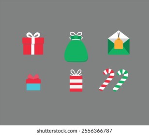 Christmas design elements. Xmas icon and symbol holiday decoration. Simple flat vector illustration.