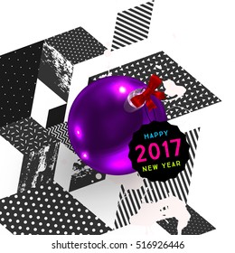 Christmas Design and Elements for Xmas and New Year 2017 Invitations, Placards, Flyers, Posters and Banners - Vector Illustration