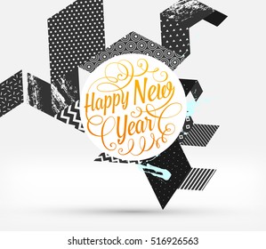 Christmas Design and Elements for Xmas and New Year 2017 Invitations, Placards, Flyers, Posters and Banners - Vector Illustration