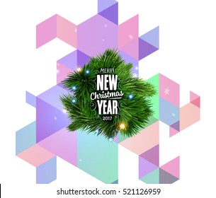 Christmas Design and Elements for Xmas and New Year 2017 Invitations, Placards, Flyers, Posters and Banners - Vector Illustration