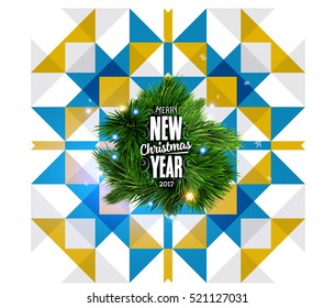 Christmas Design and Elements for Xmas and New Year 2017 Invitations, Placards, Flyers, Posters and Banners - Vector Illustration