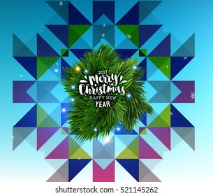 Christmas Design and Elements for Xmas and New Year 2017 Invitations, Placards, Flyers, Posters and Banners - Vector Illustration