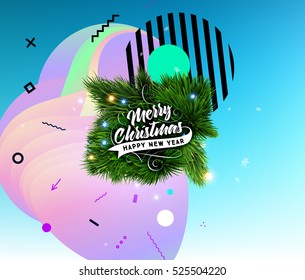 Christmas Design and Elements for Xmas and New Year 2017 Invitations, Placards, Flyers, Posters and Banners - Vector Illustration