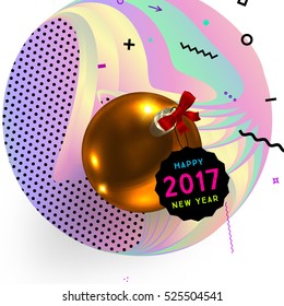 Christmas Design and Elements for Xmas and New Year 2017 Invitations, Placards, Flyers, Posters and Banners - Vector Illustration