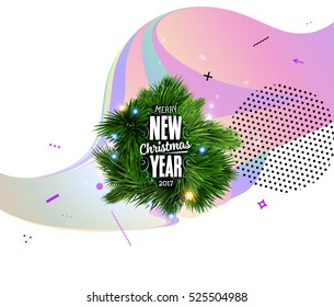 Christmas Design and Elements for Xmas and New Year 2017 Invitations, Placards, Flyers, Posters and Banners - Vector Illustration