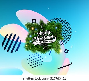 Christmas Design and Elements for Xmas and New Year 2017 Invitations, Placards, Flyers, Posters and Banners - Vector Illustration