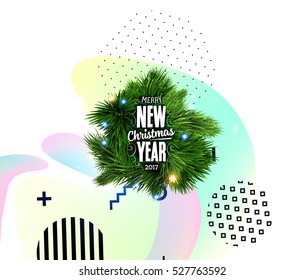 Christmas Design and Elements for Xmas and New Year 2017 Invitations, Placards, Flyers, Posters and Banners - Vector Illustration