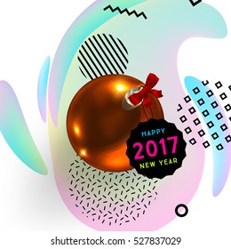 Christmas Design and Elements for Xmas and New Year 2017 Invitations, Placards, Flyers, Posters and Banners - Vector Illustration
