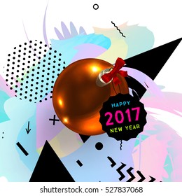 Diseño de Navidad y elementos para Navidad y Año Nuevo 2017 Invitaciones, carteles, volantes, afiches y carteles - Ilustración vectorial