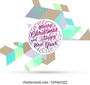 Christmas Design and Elements for Xmas and New Year 2017 Invitations, Placards, Flyers, Posters and Banners - Vector Illustration