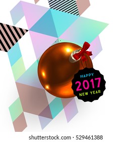 Christmas Design and Elements for Xmas and New Year 2017 Invitations, Placards, Flyers, Posters and Banners - Vector Illustration