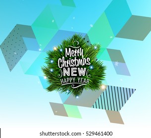 Christmas Design and Elements for Xmas and New Year 2017 Invitations, Placards, Flyers, Posters and Banners - Vector Illustration