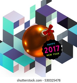 Christmas Design and Elements for Xmas and New Year 2017 Invitations, Placards, Flyers, Posters and Banners - Vector Illustration