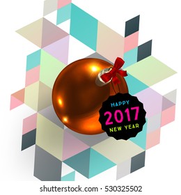 Christmas Design and Elements for Xmas and New Year 2017 Invitations, Placards, Flyers, Posters and Banners - Vector Illustration