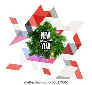 Christmas Design and Elements for Xmas and New Year 2017 Invitations, Placards, Flyers, Posters and Banners - Vector Illustration