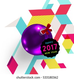 Christmas Design and Elements for Xmas and New Year 2017 Invitations, Placards, Flyers, Posters and Banners - Vector Illustration