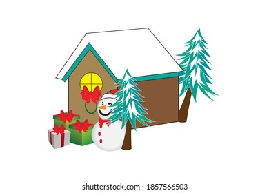 Diseño de Navidad, es un diseño con ilustraciones navideñas hechas en Illustrator. Este diseño es un diseño con una atmósfera navideña.