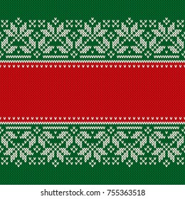 Christmas Design Knitted Background with a Place for Text. Wool Knit Sweater Texture Imitation
