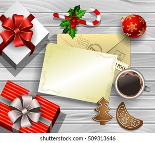 Christmas design on wood