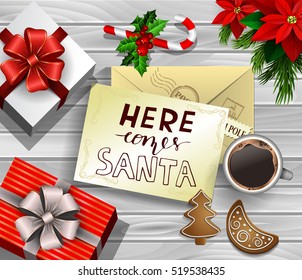 Christmas design on wood