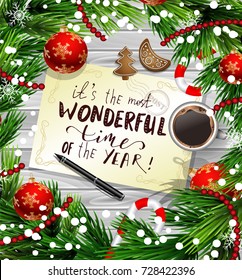 Christmas design on wood