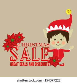christmas design over beige background vector illustration