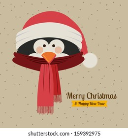 christmas design over beige  background vector illustration