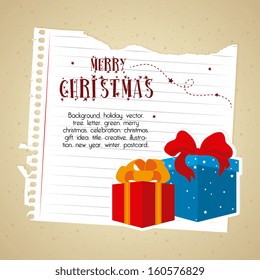 christmas design over beige background vector illustration