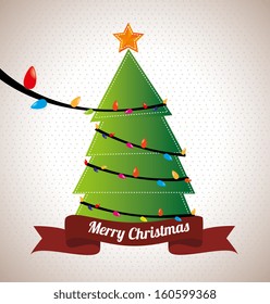 christmas design over beige background vector illustration