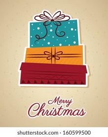 christmas design over beige  background vector illustration