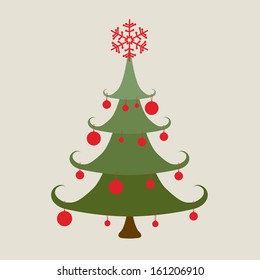 christmas design over beige  background vector illustration