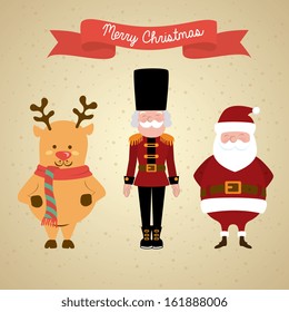 christmas design over beige background vector illustration
