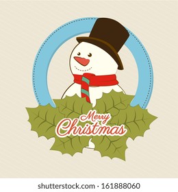 christmas design over beige background vector illustration