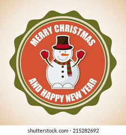 christmas design over beige background vector illustration
