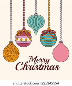 Christmas design over beige background, vector illustration