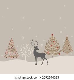 Christmas design over beige background,vector illustration,Christmas card. Holiday winter landscape. Winter christmas background with fir tree. Merry Christmas style lettering 