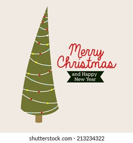 Christmas design over beige background,vector illustration