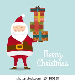christmas design over  blue  background vector illustration