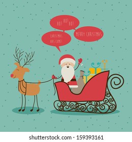 christmas design over  blue background vector illustration