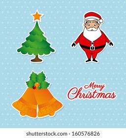 christmas design over blue  background vector illustration