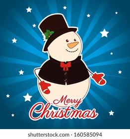 christmas design over blue  background vector illustration