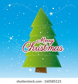 christmas design over blue  background vector illustration