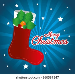 christmas design over blue  background vector illustration