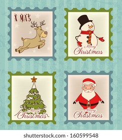 christmas design over blue background vector illustration