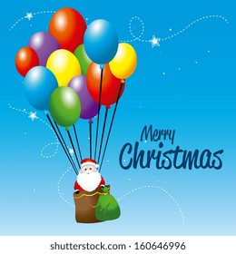 christmas design over blue background vector illustration