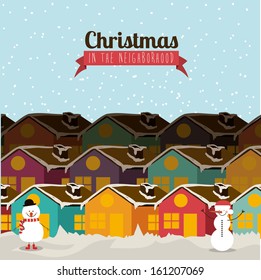christmas design  over blue   background vector illustration