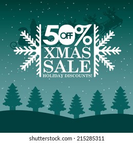 christmas design over  blue  background vector illustration